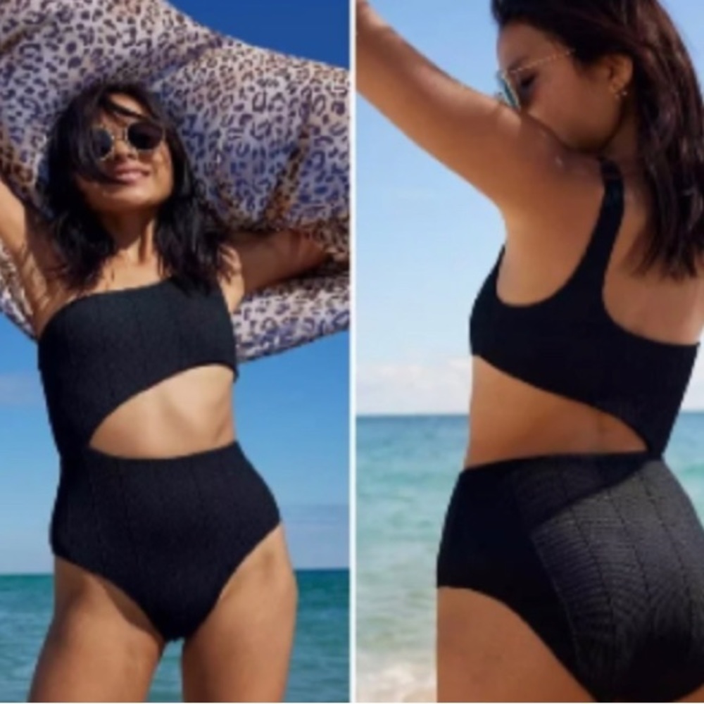 Aerie asymmetrical one piece (ribbed) swim